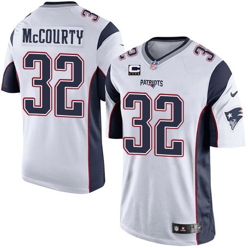 Youth Elite Devin McCourty C Patch Nike Jersey White Road - #32 NFL New England Patriots